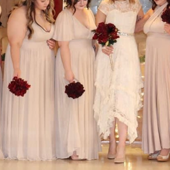 Floor length, champagne, bridesmaid dress - Picture 2 of 2